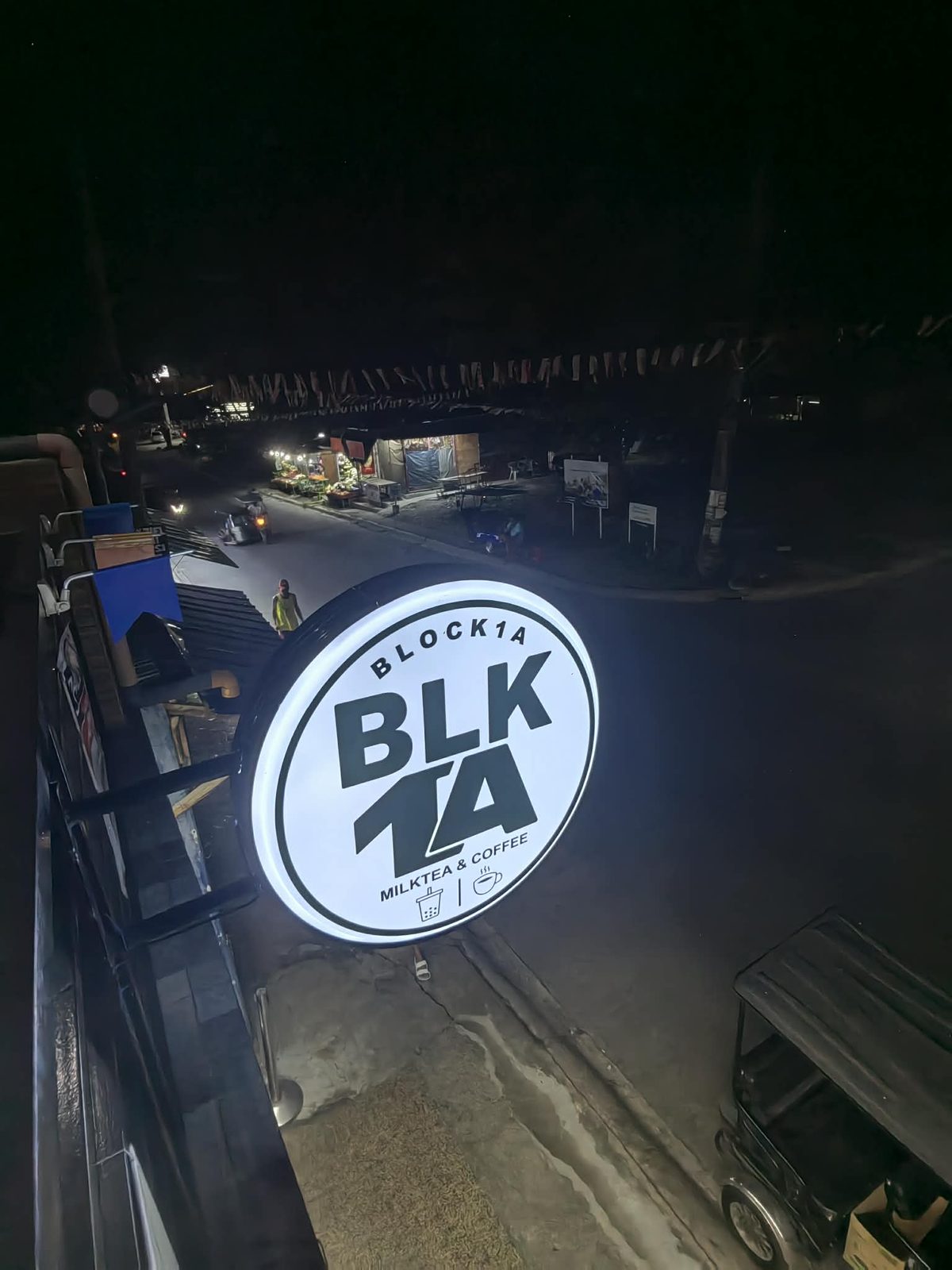 BLK TA — glowing at night