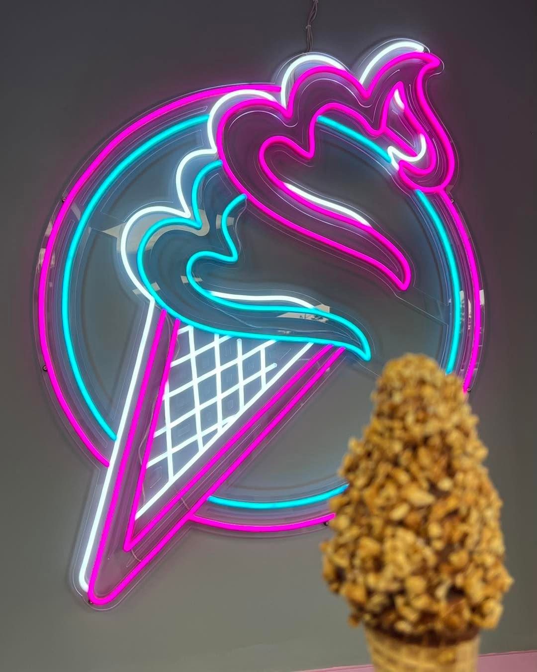 Ice cream shop neon art