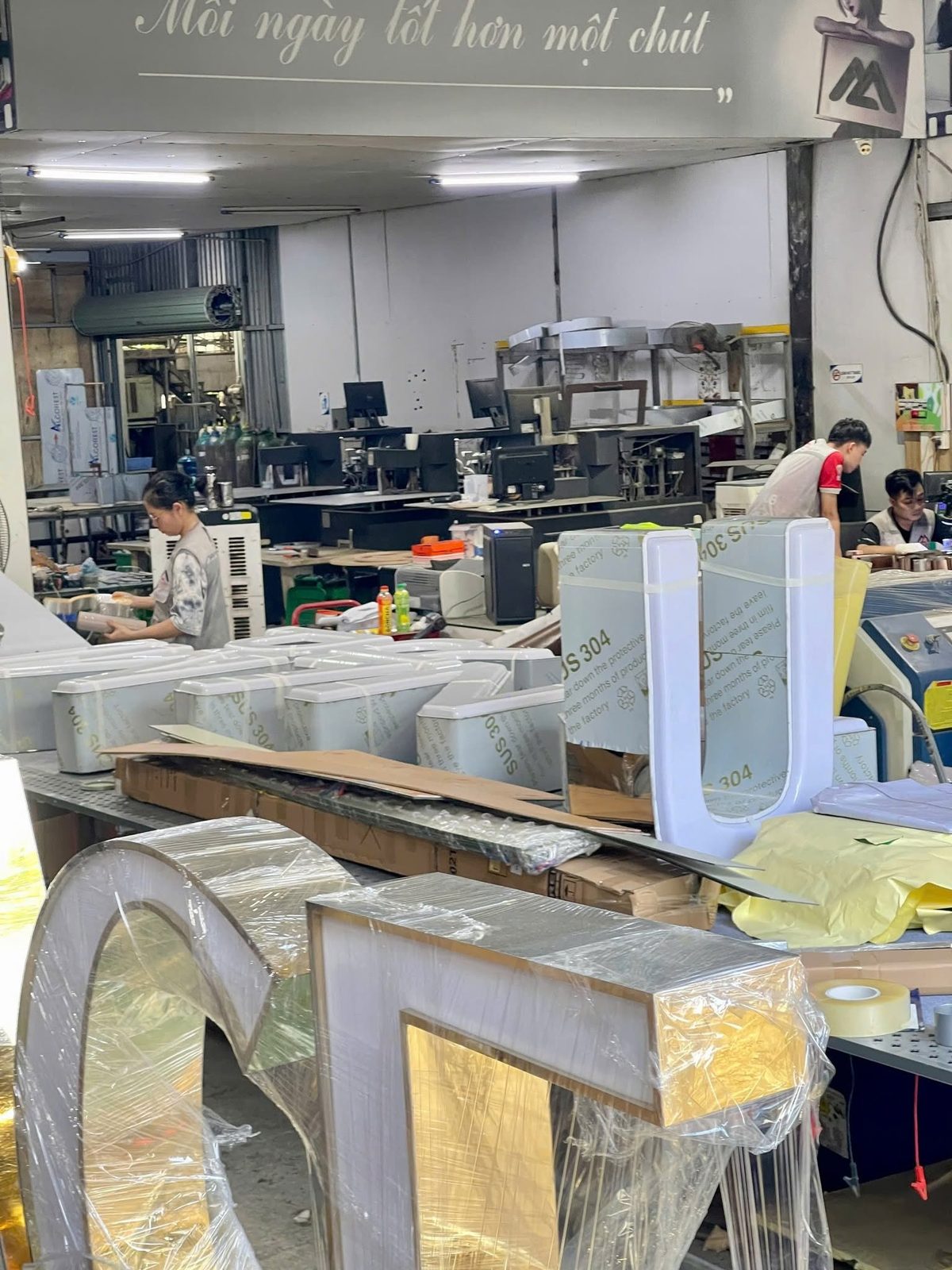 Workshop floor — letter production