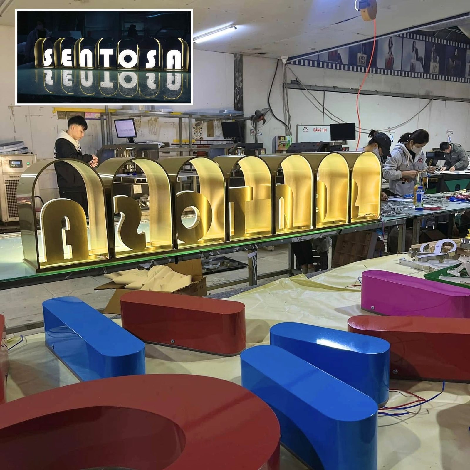 Sentosa — color-coated letters